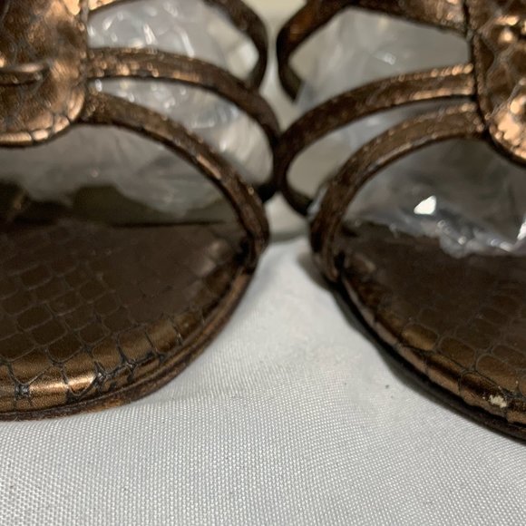 Via Spiga High Heels Sandals Snake Leather Bronze - Picture 3 of 9